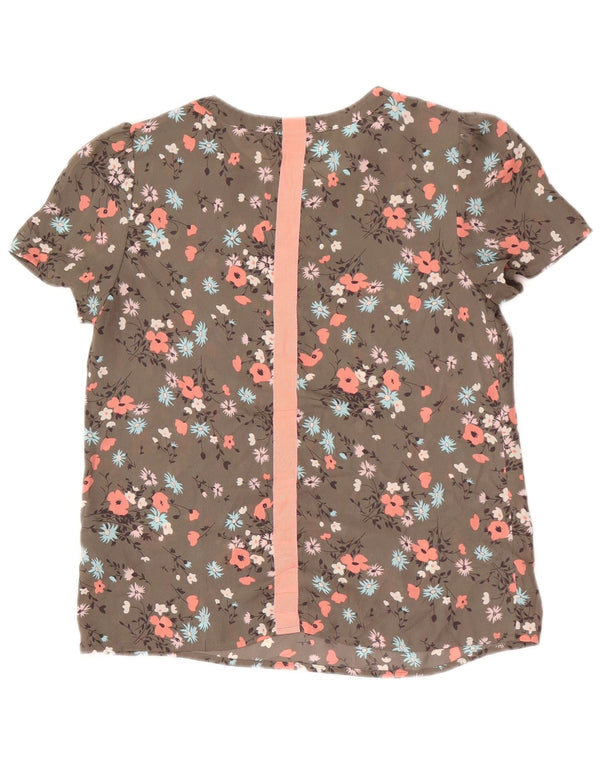 Damska bluzka oversize Oasis Top UK 10, mała, khaki, z poliestru w kwiaty