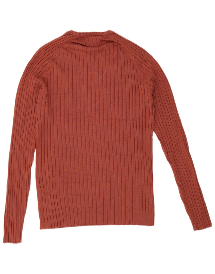 Męski sweter z okrągłym dekoltem Zara, średniobrązowa wiskoza