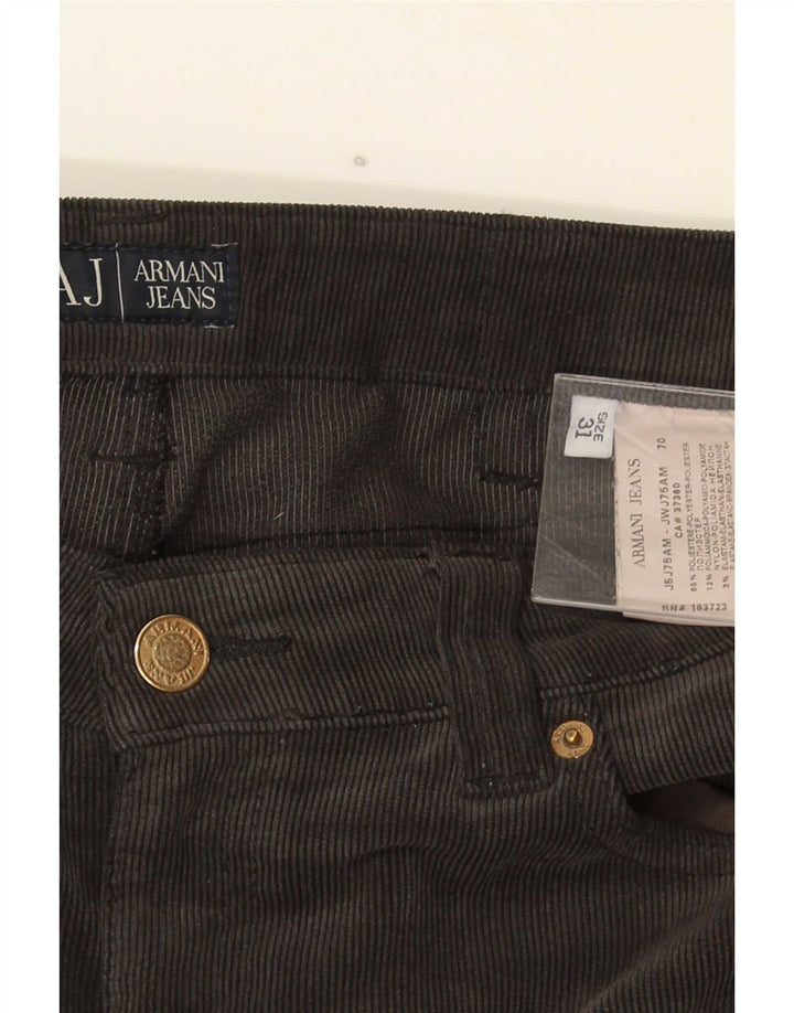 Damskie proste sztruksowe spodnie Armani W31 L34 Szary poliester