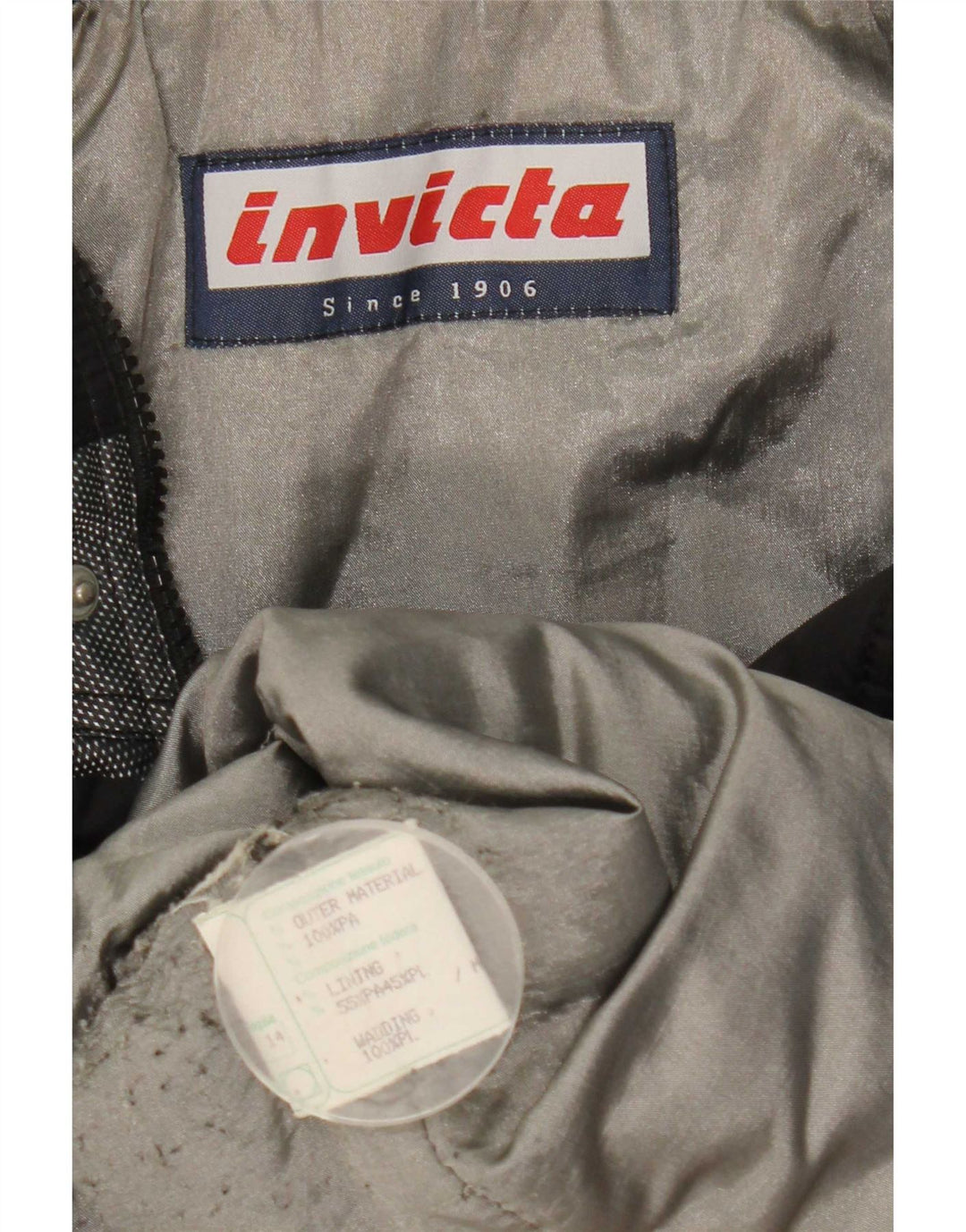 Damska kurtka wiatrówka Invicta Graphic UK 14, duża, czarna, z blokami kolorów