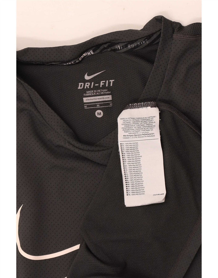 Męski T-shirt z grafiką Nike Dri Fit, średni szary poliester