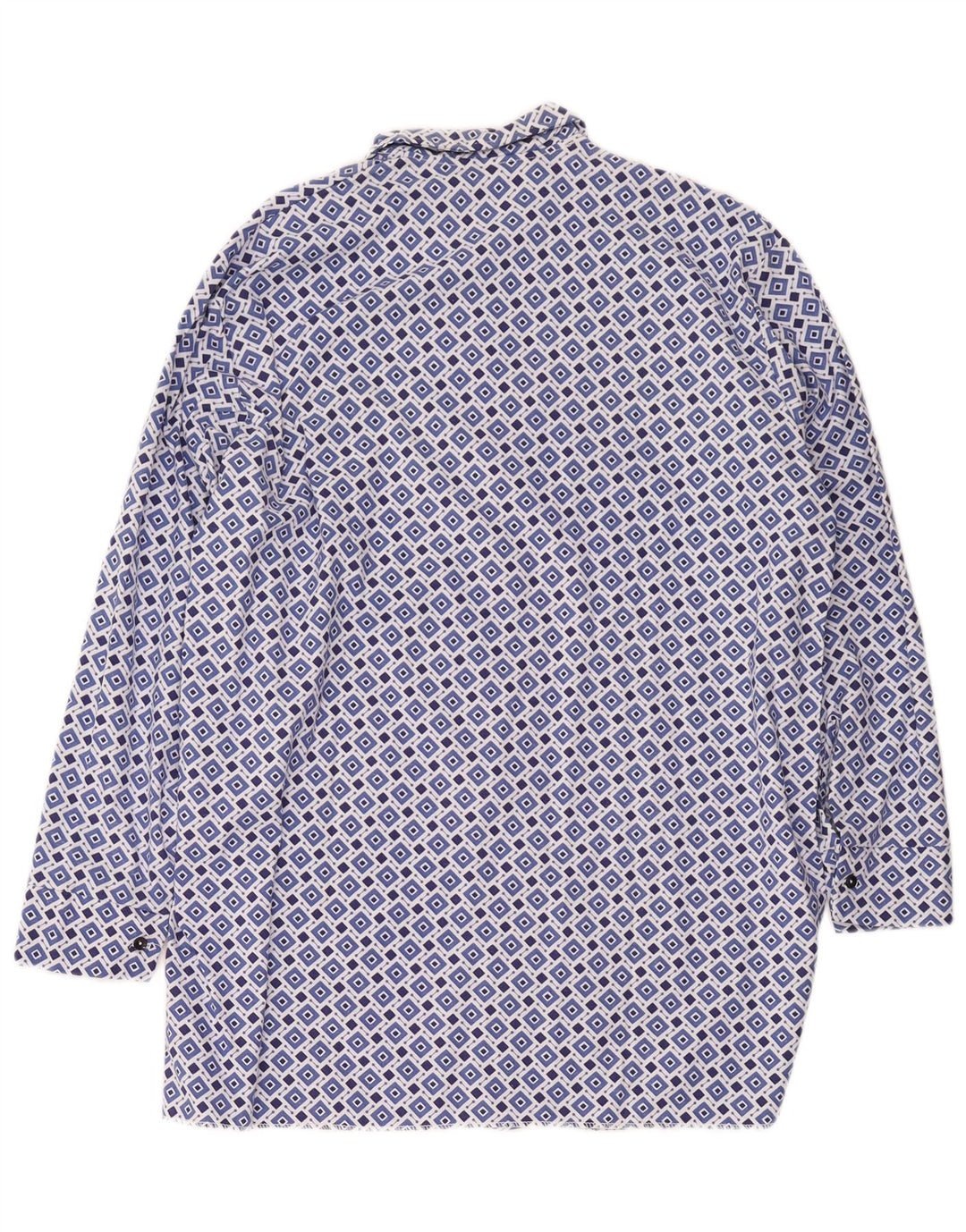 Koszula męska w stylu vintage, rozmiar 42, duża niebieska geometryczna