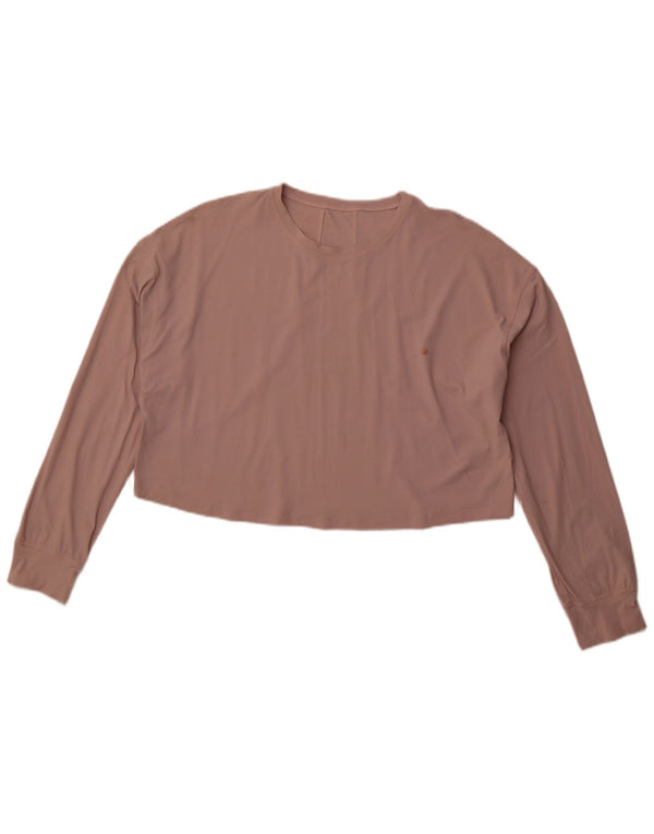 LULULEMON Damski krótki top z długim rękawem i luźnym krojem, UK 14, średni róż