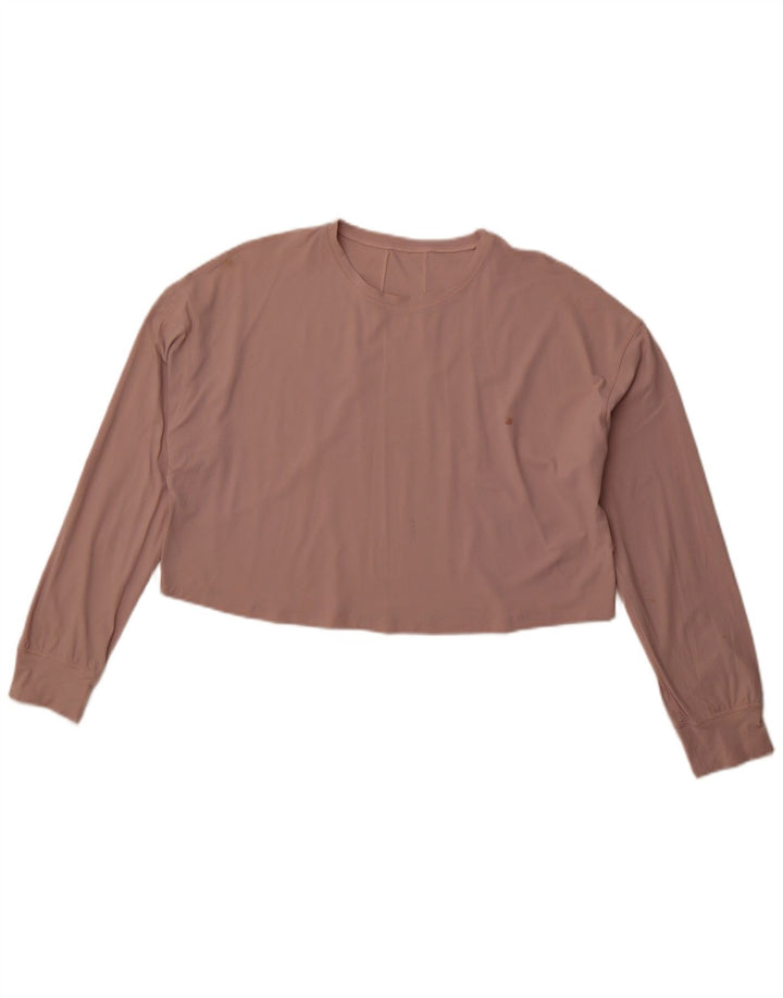 LULULEMON Damski krótki top z długim rękawem i luźnym krojem, UK 14, średni róż