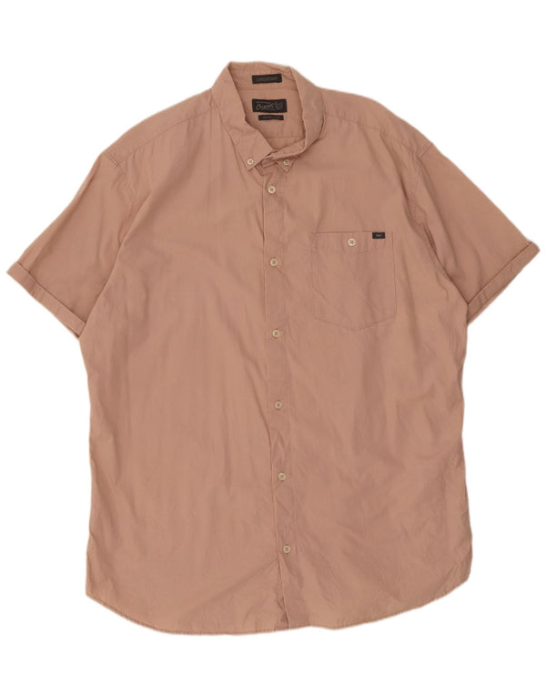 Koszula męska z krótkim rękawem Jack & Jones, 2XL, różowa, bawełniana