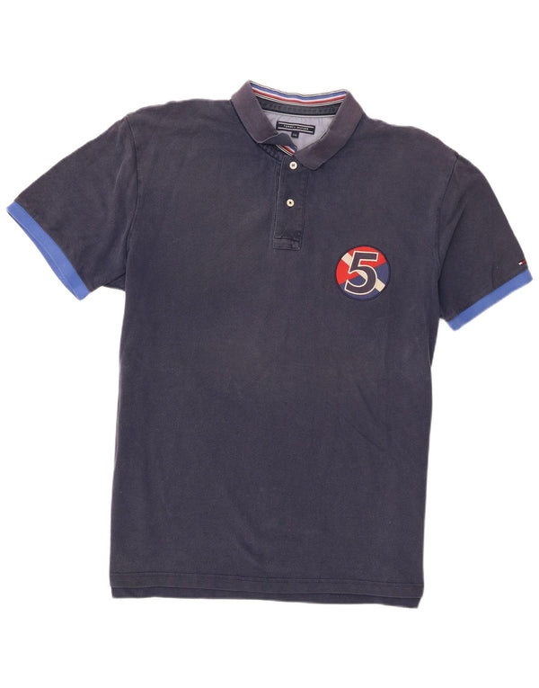Męska koszulka polo Tommy Hilfiger z grafiką, 2XL, granatowa, bawełniana