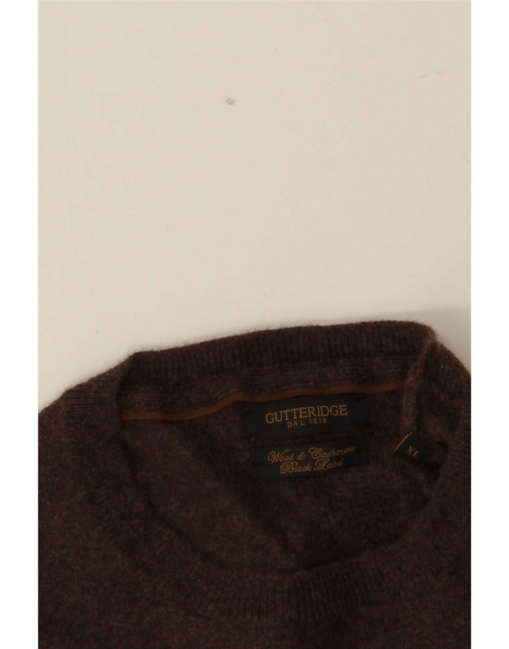 Sweter damski Gutteridge z okrągłym dekoltem UK 18 XL, brązowa wełna
