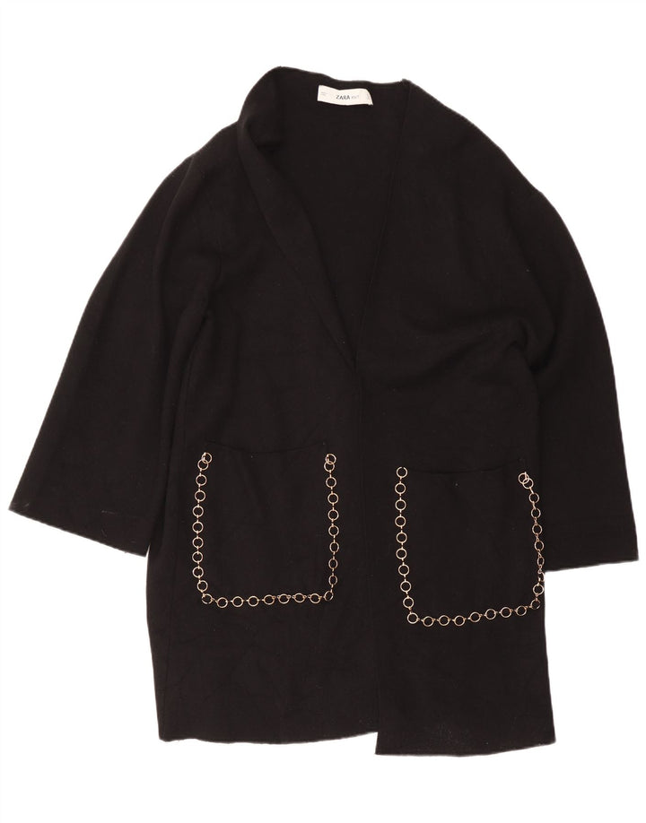 Sweter damski Zara Longline Open Cardigan UK 16, duży, czarny