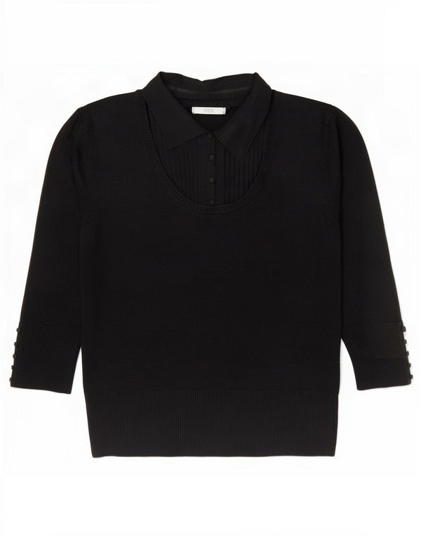 Marks & Spencer Damski sweter polo UK 12, średni czarny