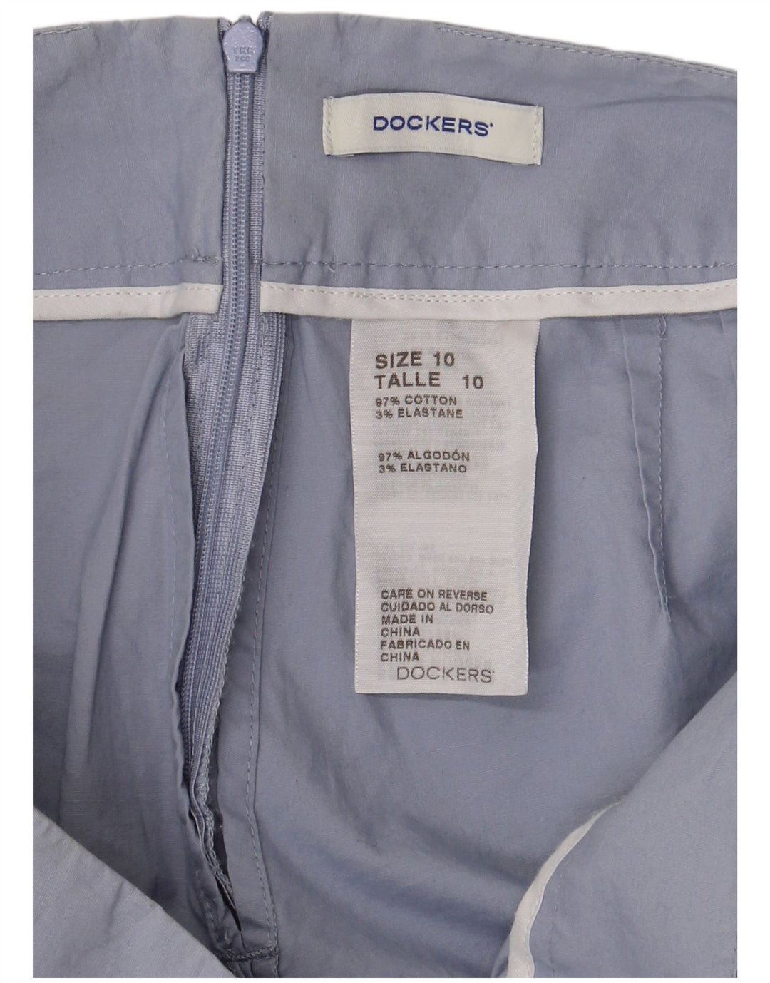 DOCKERS Damska mini spódniczka US 10 duża W32 niebieska bawełna