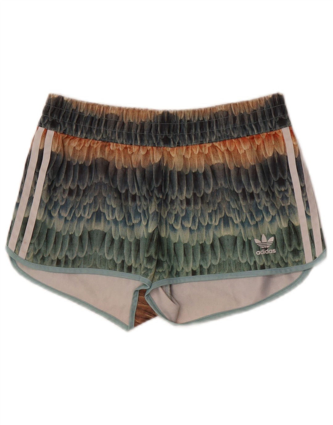 Damskie spodenki sportowe Adidas z abstrakcyjnym wzorem UK 8, małe, wielokolorowe