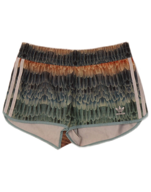 Damskie spodenki sportowe Adidas z abstrakcyjnym wzorem UK 8, małe, wielokolorowe