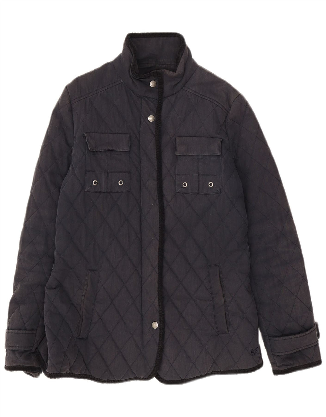 Crew Clothing Damska pikowana kurtka UK 12, średnia, granatowa, bawełniana