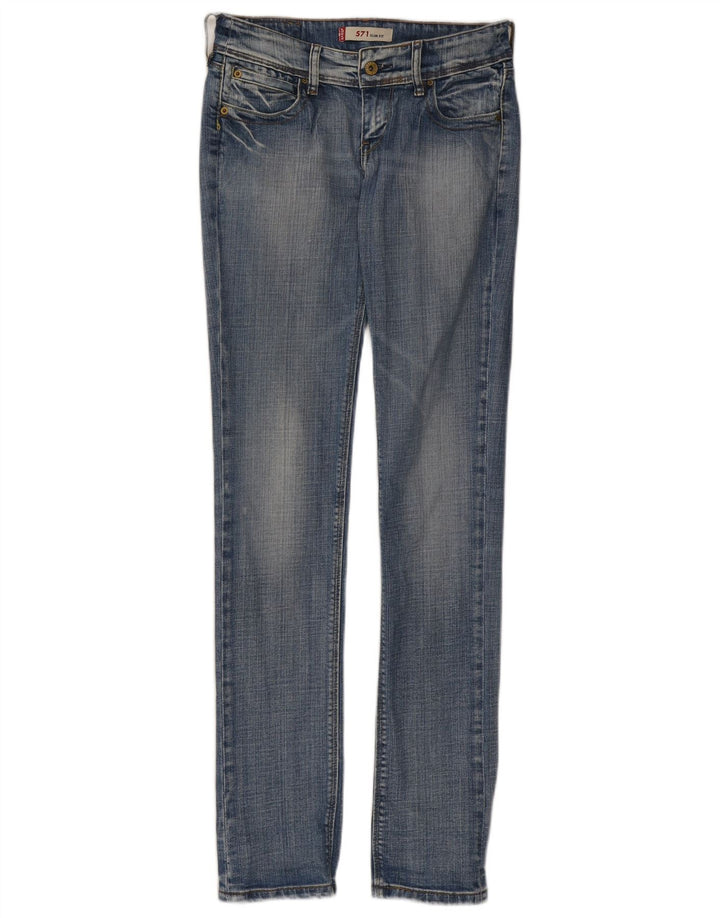 Damskie jeansy Levi's 571 Slim W28 L34 Niebieska bawełna