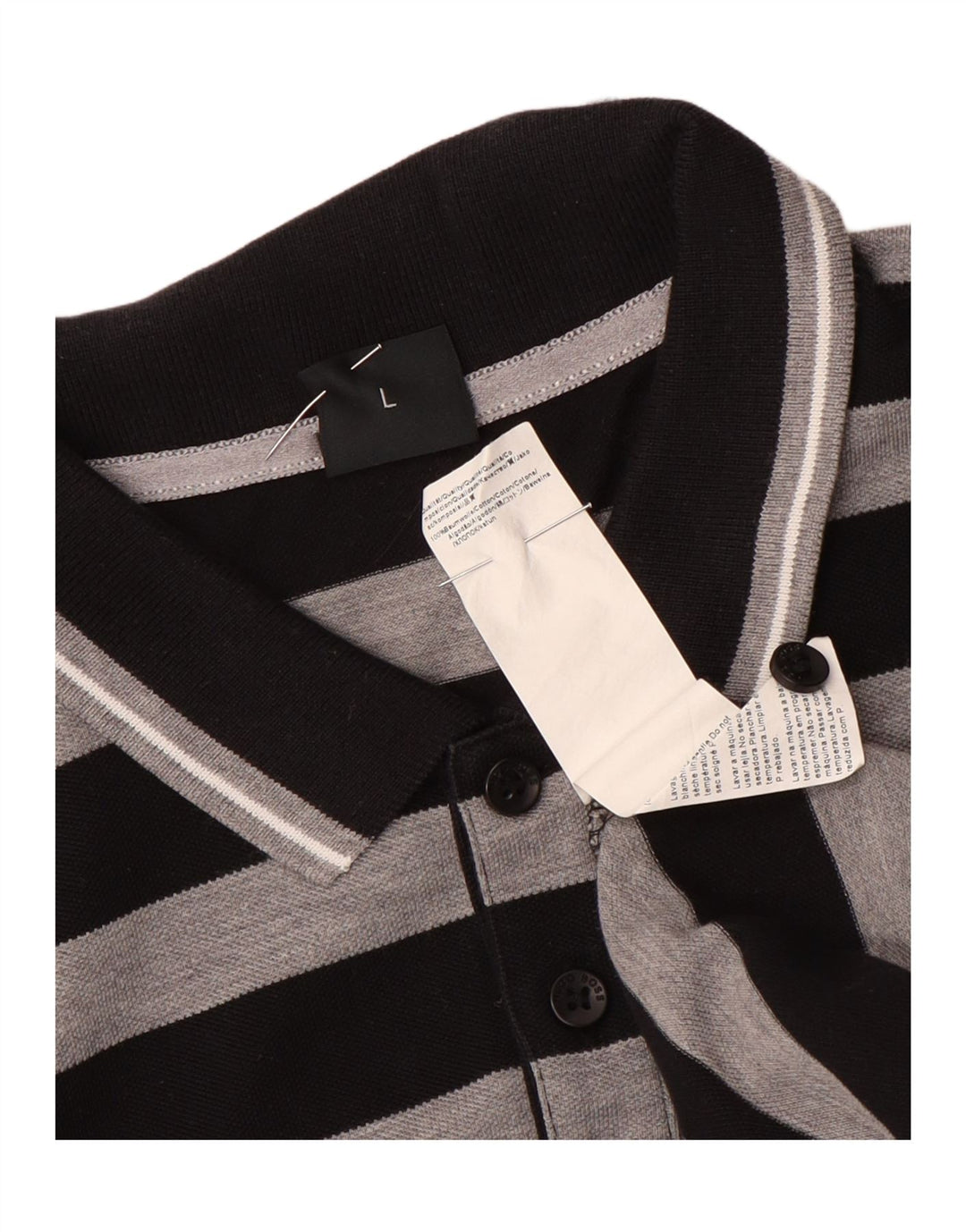 Męska koszulka polo Hugo Boss o regularnym kroju, duża, czarna, bawełniana w paski