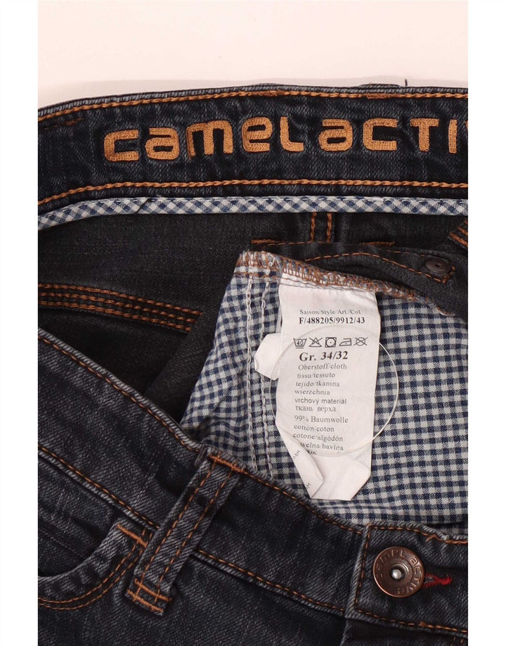 Camel Active Męskie proste dżinsy W34 L32 Niebieskie bawełniane
