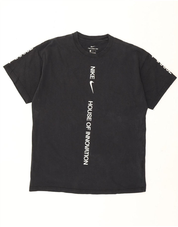 Męski T-shirt z grafiką Nike, średni czarny, bawełniany