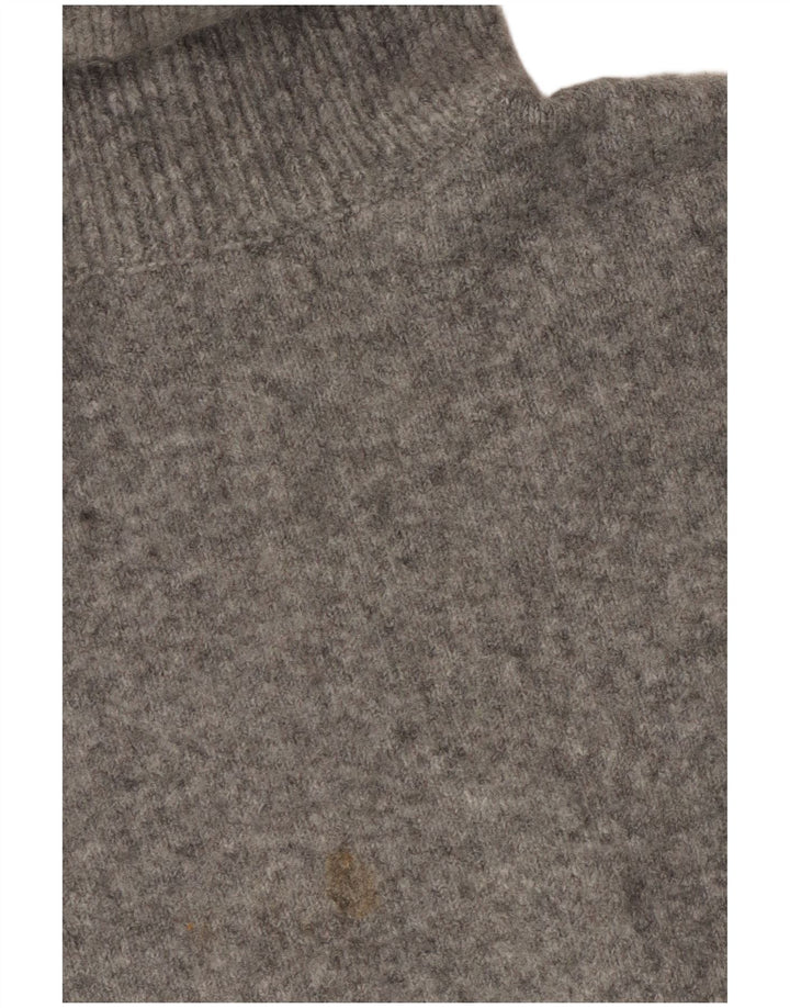 Damski sweter oversize Zara z golfem UK 10, mały, szary, akrylowy