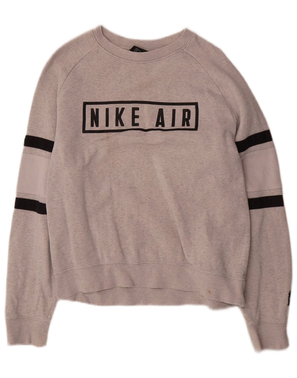 Damska bluza oversize Nike UK 10, mała, szara, nakrapiana bawełna