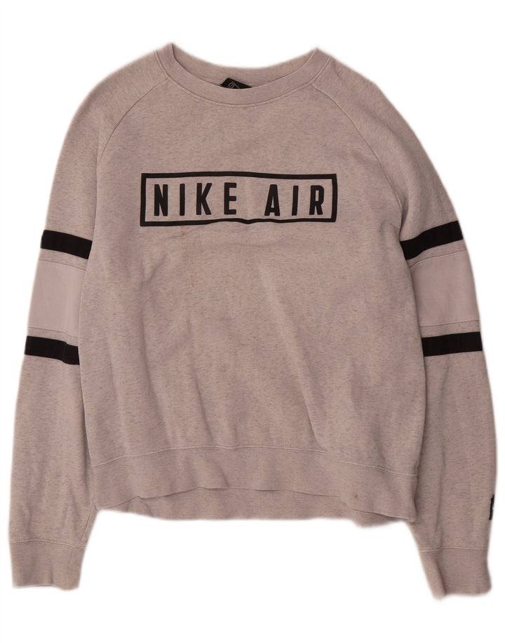 Damska bluza oversize Nike UK 10, mała, szara, nakrapiana bawełna
