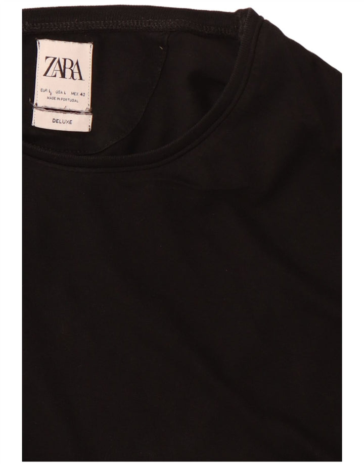 Męski T-shirt Zara, duży, czarny