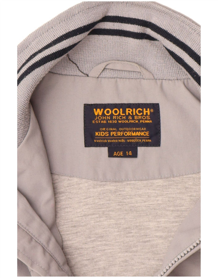 WOOLRICH Chłopięca kurtka bomberka 13-14 lat, szary nylon