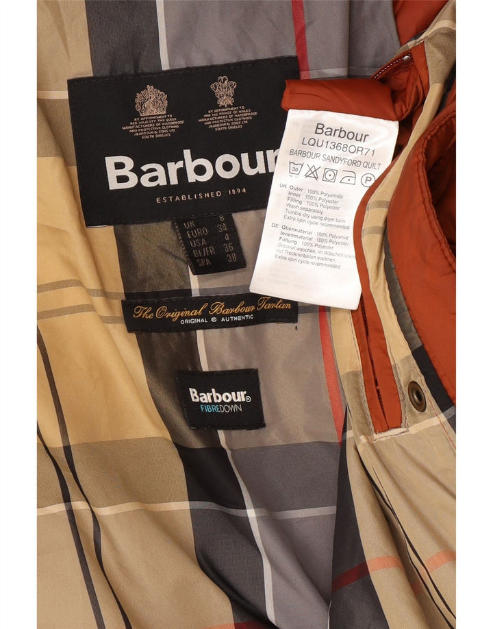 Damski płaszcz z kapturem, oversize, ocieplany Barbour UK 8, mały, brązowy poliamid