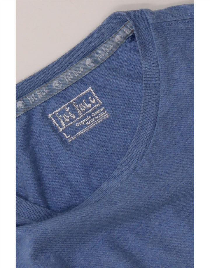 Męski T-shirt z grafiką Fat Face, duży, niebieski, bawełniany
