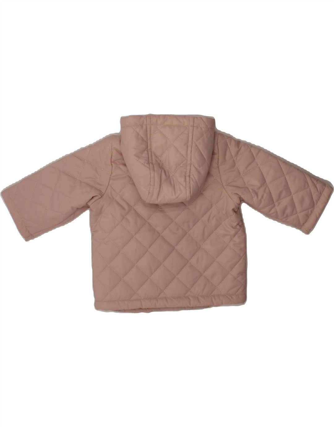 BENETTON Baby Girls Hooded Quilted Jacket 3-6 Months Pink Polyester Vintage Benetton and Second-Hand Benetton from Messina Hembry 