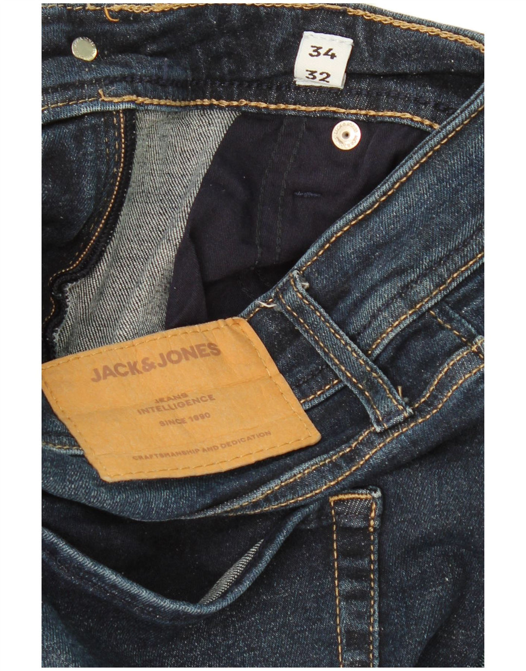 Męskie jeansy JACK & JONES Clark o regularnym kroju W34 L27 Niebieskie, bawełniane