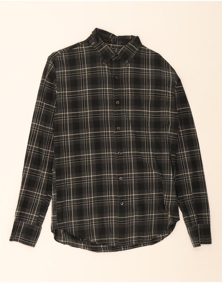 J. CREW Mens Slim Fit Shirt Medium Black Check Cotton Vintage J. Crew and Second-Hand J. Crew from Messina Hembry 