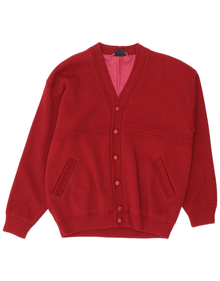 Męski sweter rozpinany Almira IT 52, duża czerwona wełna merynosów