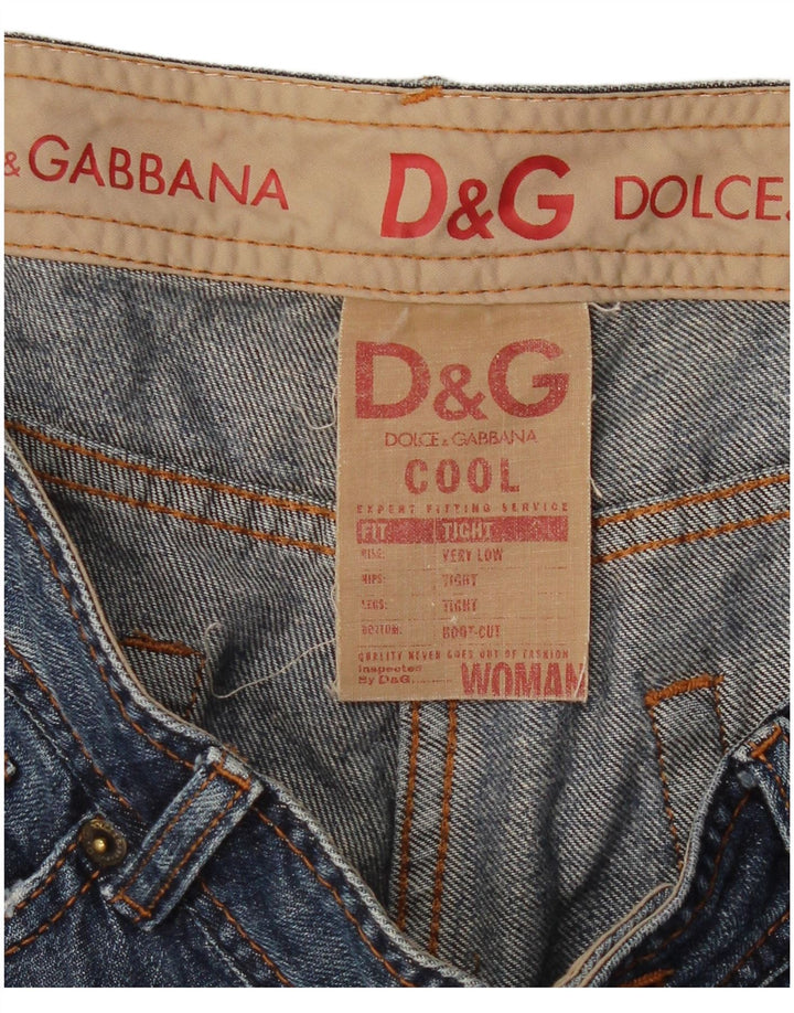 DOLCE & GABBANA Damskie, obcisłe jeansy Bootcut z niską talią W34 L30 Niebieskie