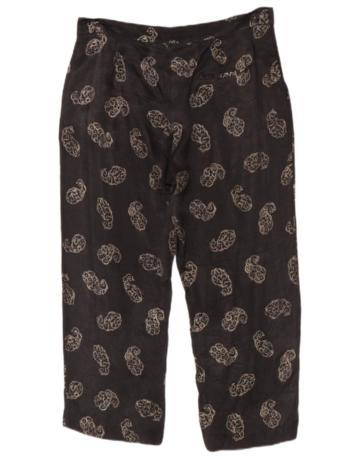 Krótkie spodnie damskie Zara, duże W30 L24, czarne paisley