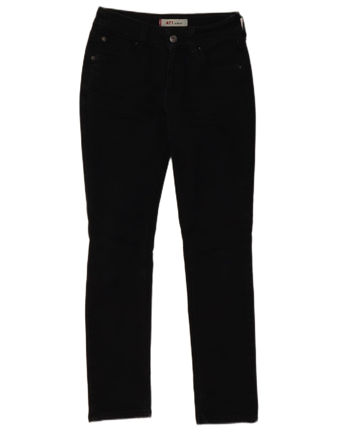 Damskie jeansy Levi's 471 Slim W26 L28 Czarna bawełna