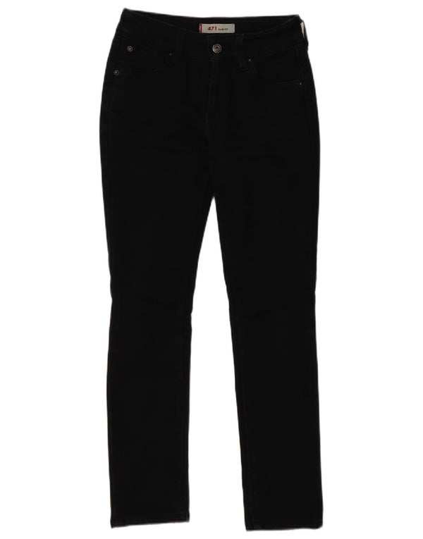 Damskie jeansy Levi's 471 Slim W26 L28 Czarna bawełna