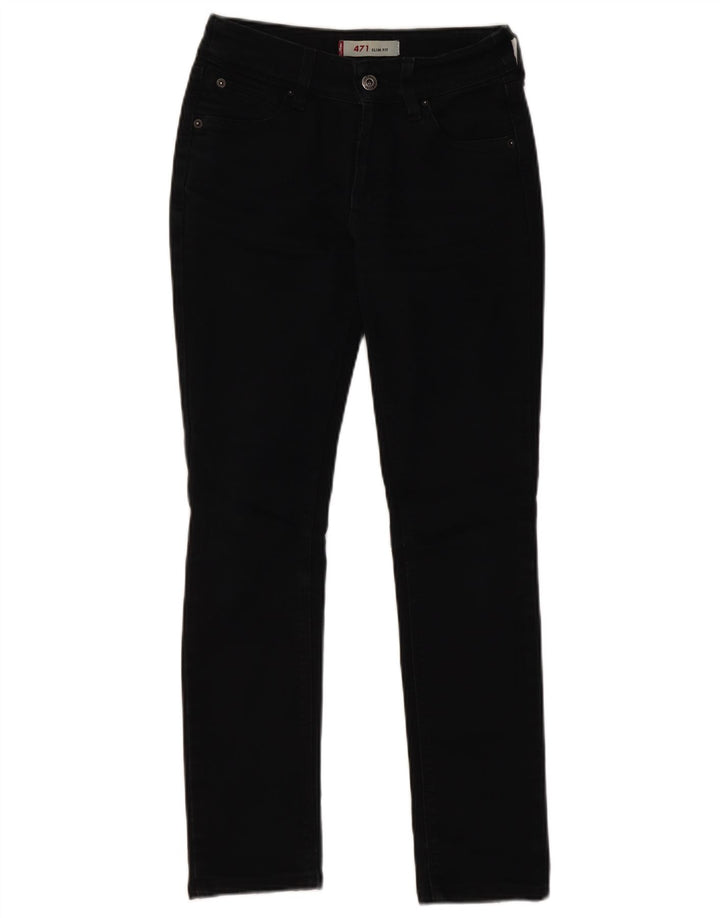 Damskie jeansy Levi's 471 Slim W26 L28 Czarna bawełna