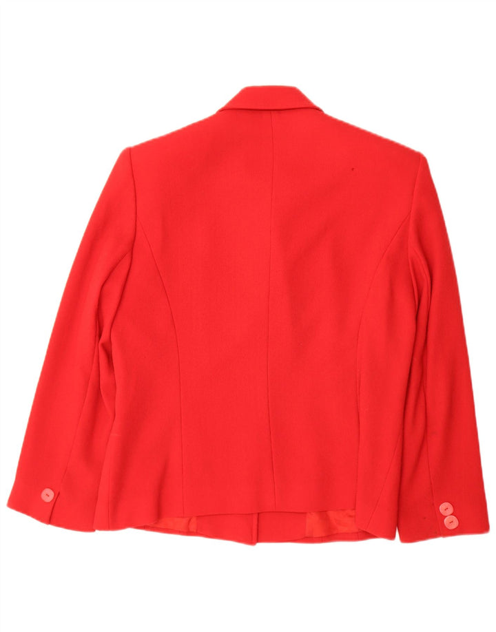 VINTAGE Womens 2 Button Blazer Jacket UK 12 Medium Red