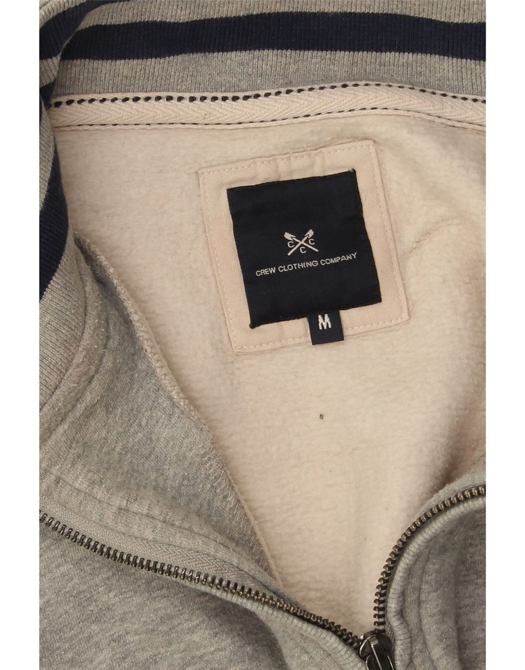 Crew Clothing Męska bluza z zamkiem błyskawicznym, średnioszara, bawełniana