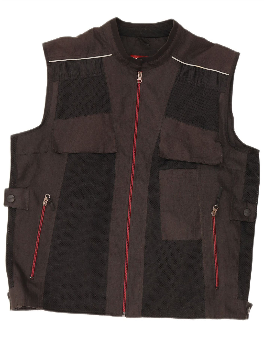Męska kamizelka użytkowa Vintage UK 42 XL Czarny poliester z blokami kolorów