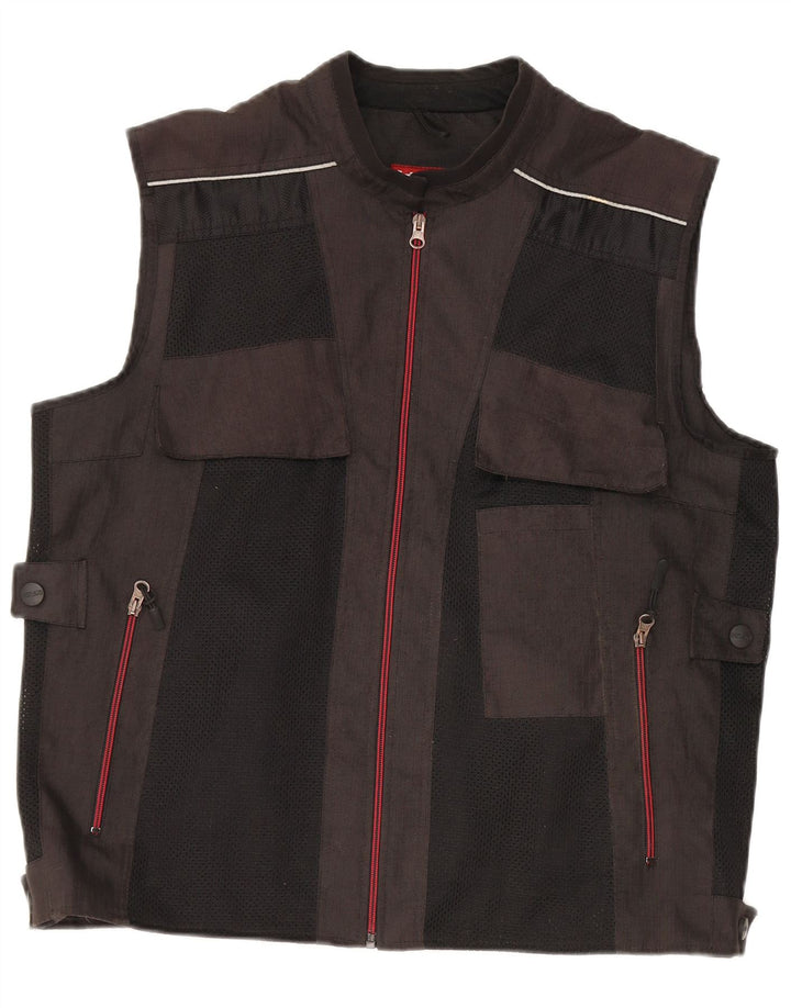 Męska kamizelka użytkowa Vintage UK 42 XL Czarny poliester z blokami kolorów