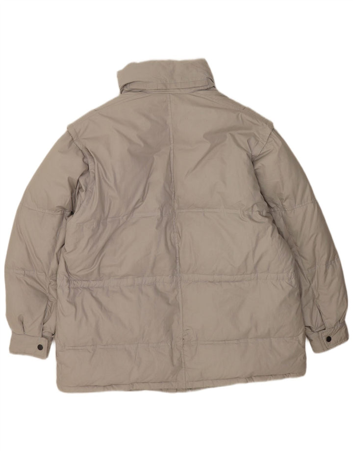 Vintage męska ocieplana kurtka UK 44 2XL szara bawełna