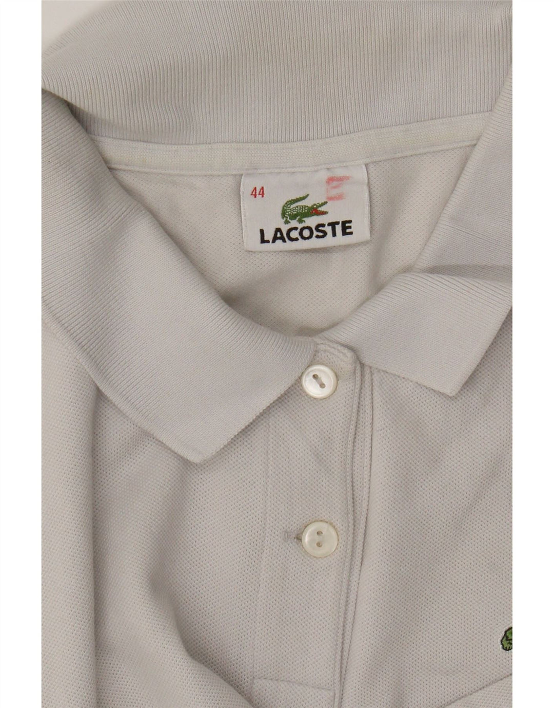 LACOSTE Womens Polo Shirt Size 44 Large Grey Cotton Vintage Lacoste and Second-Hand Lacoste from Messina Hembry 