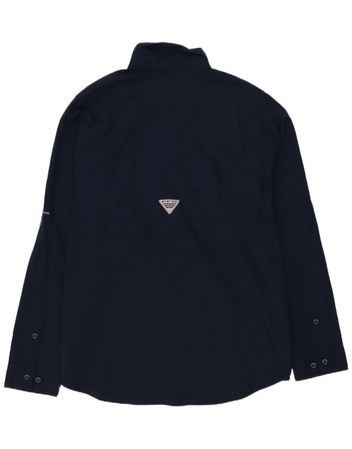 Męska koszula Columbia Omni-Shade, duża, granatowa, poliestrowa kratka