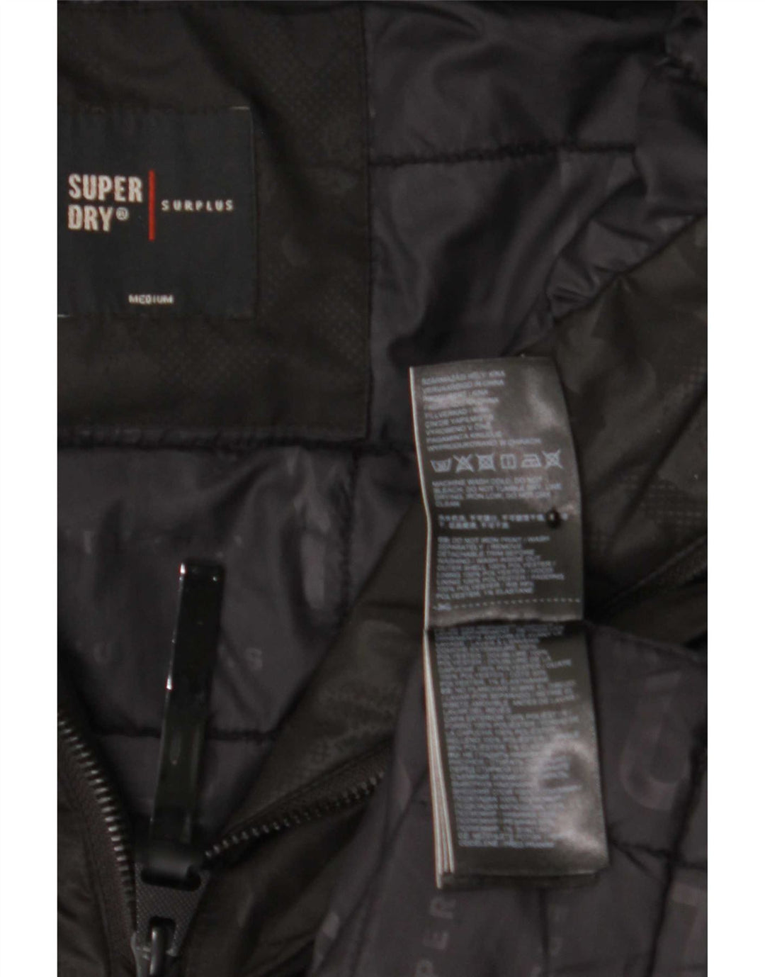 Superdry Męska kurtka Anorak z kapturem i grafiką UK 38 Medium Black Poliester