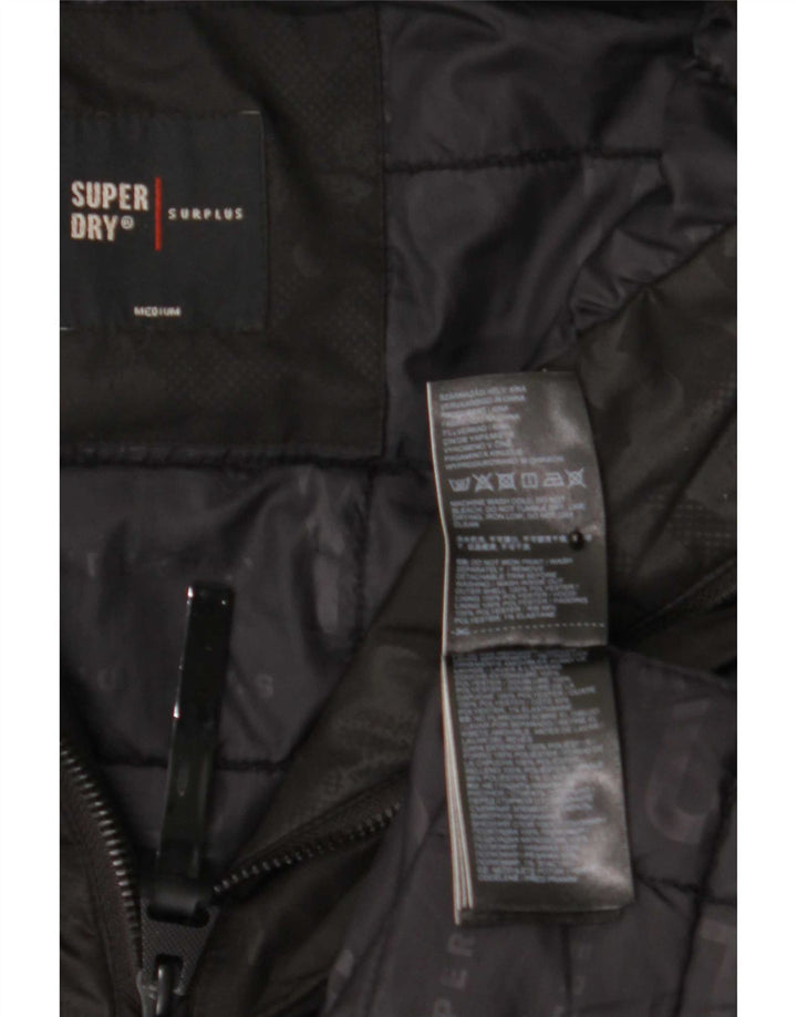 Superdry Męska kurtka Anorak z kapturem i grafiką UK 38 Medium Black Poliester