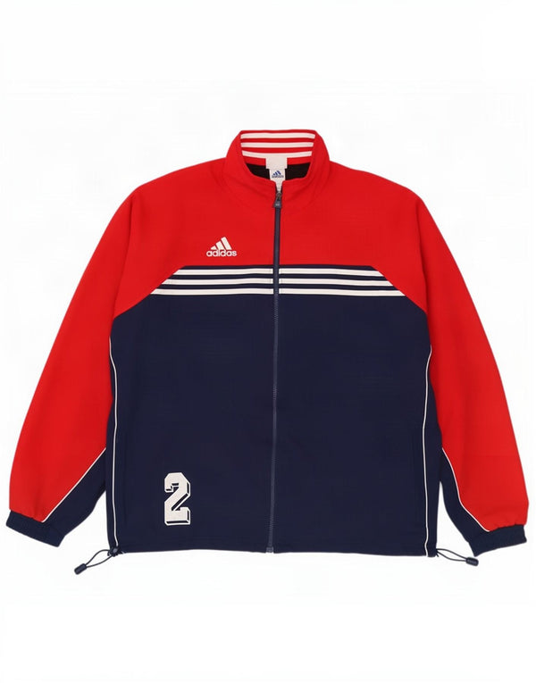 Męska kurtka dresowa Adidas o luźnym kroju, UK 44/46, duży czerwony blok kolorów