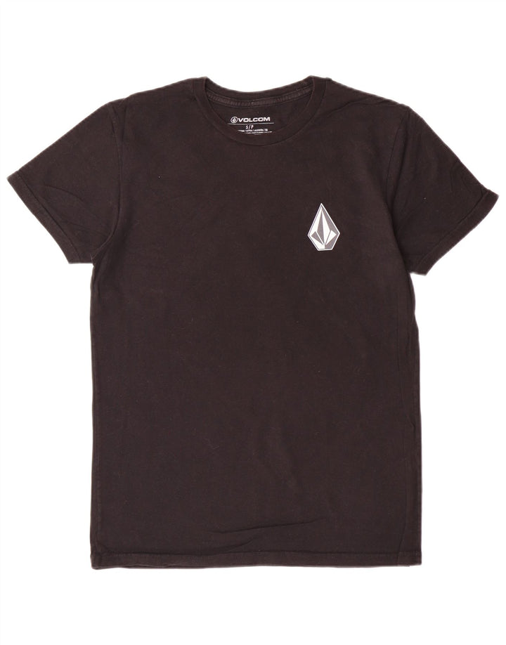 Męski T-shirt z grafiką VOLCOM, mały, czarny, bawełniany
