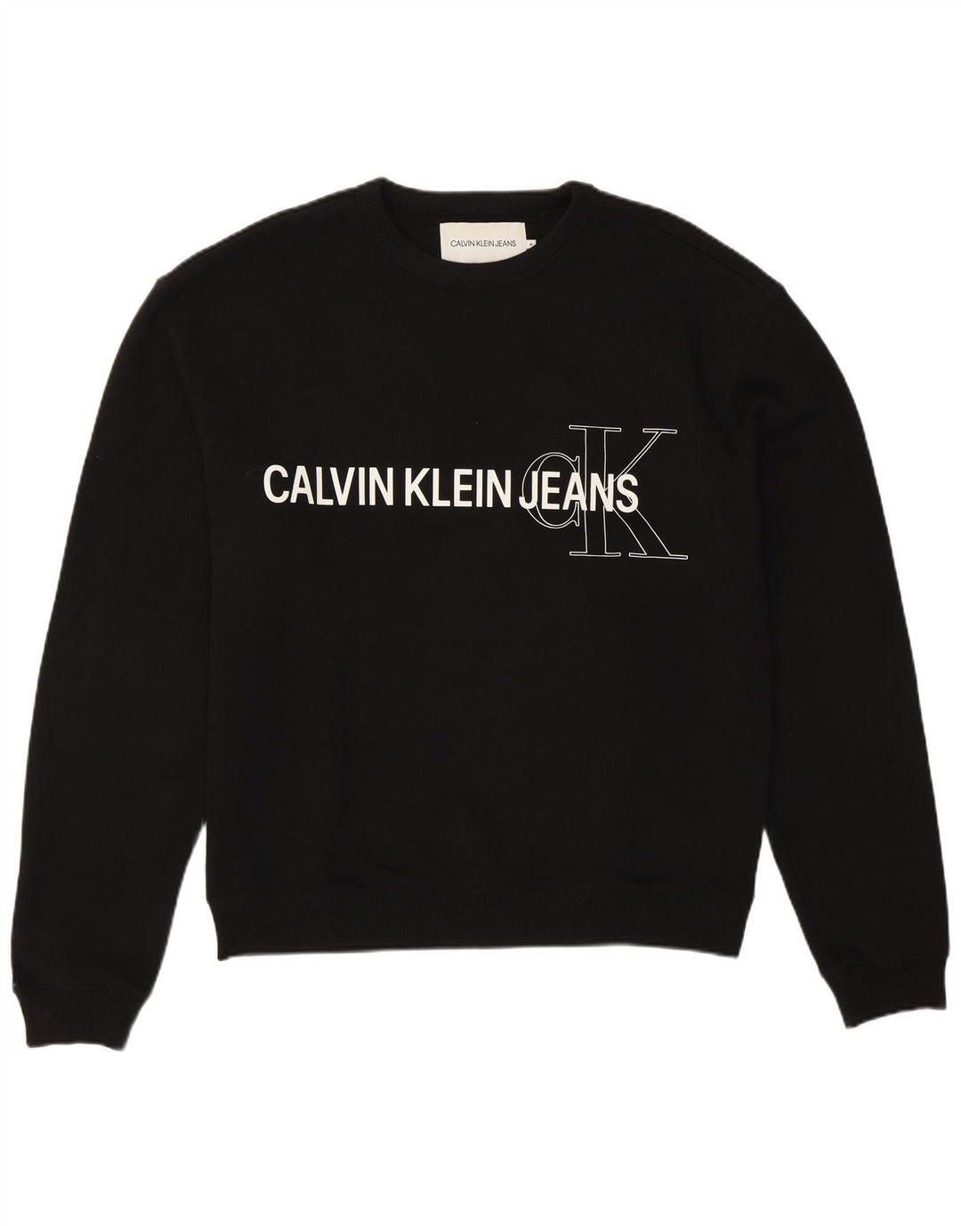 Męska bluza z grafiką Calvin Klein Jeans, średnia czarna, bawełniana