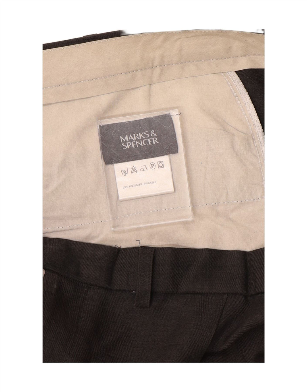 Męskie spodnie garniturowe Marks & Spencer W44 L29 Szary poliester